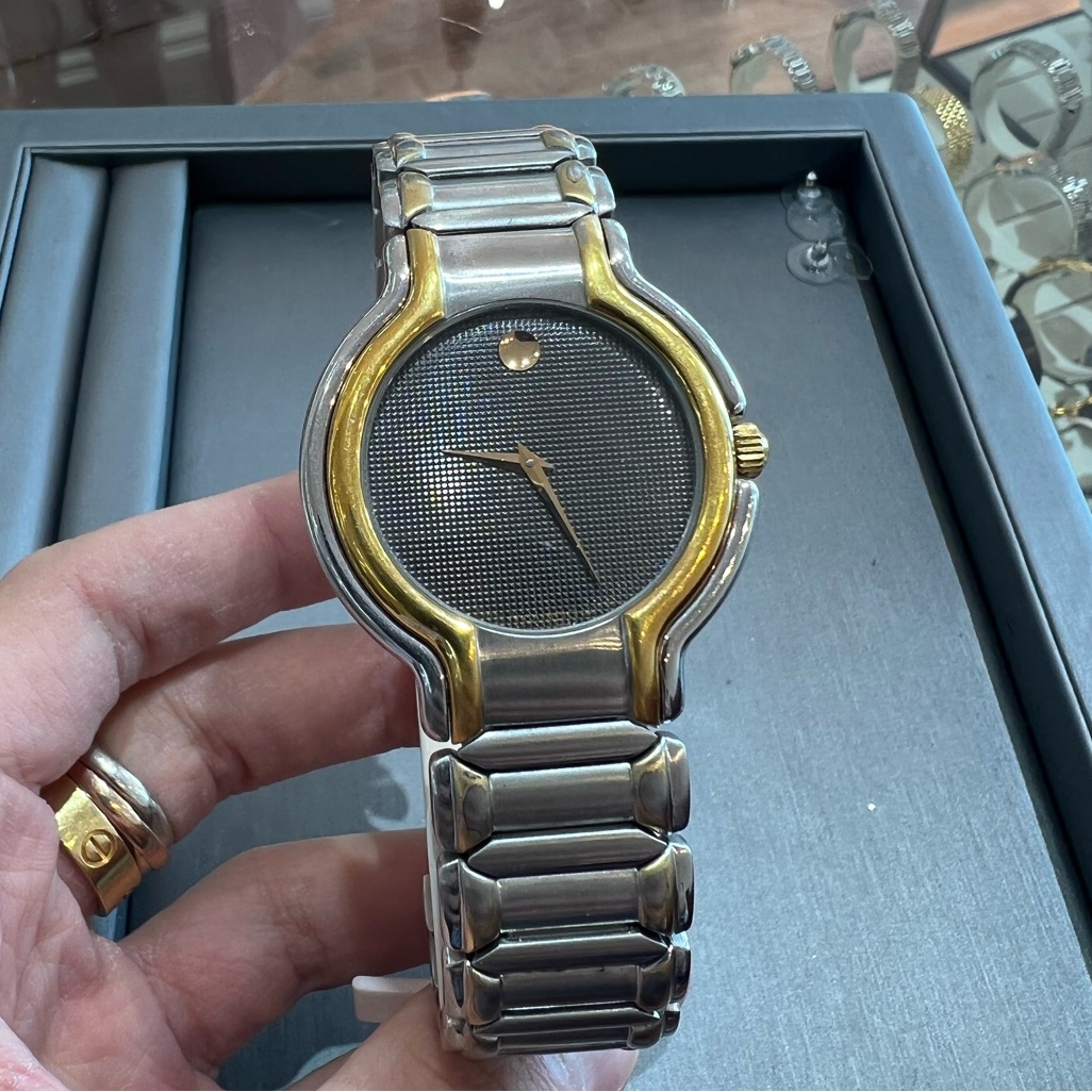 Mens Movado Watch Two Tone Watch With Gold And Stainless Steel